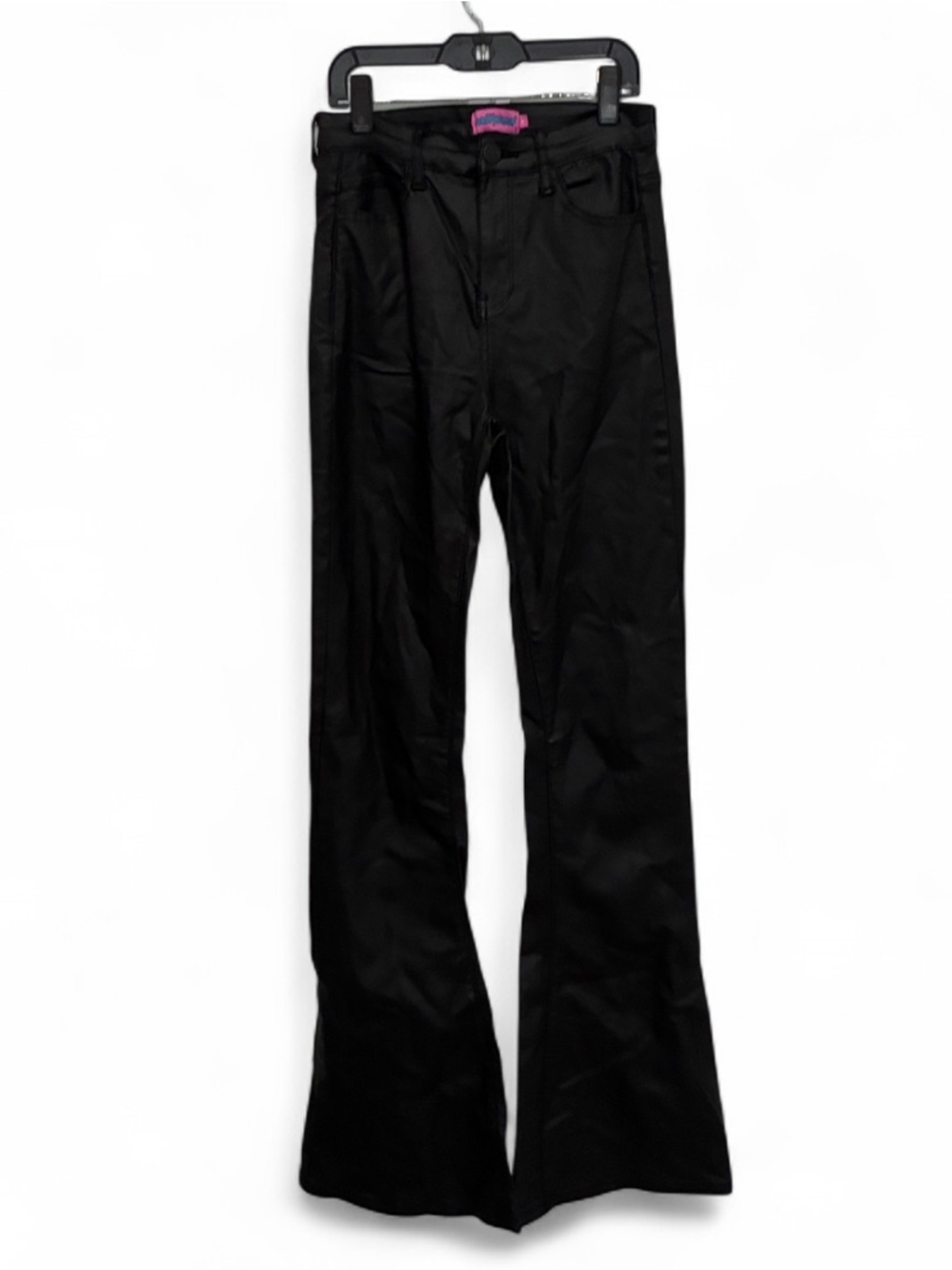 Edikted Black Faux Leather Flared Pants
